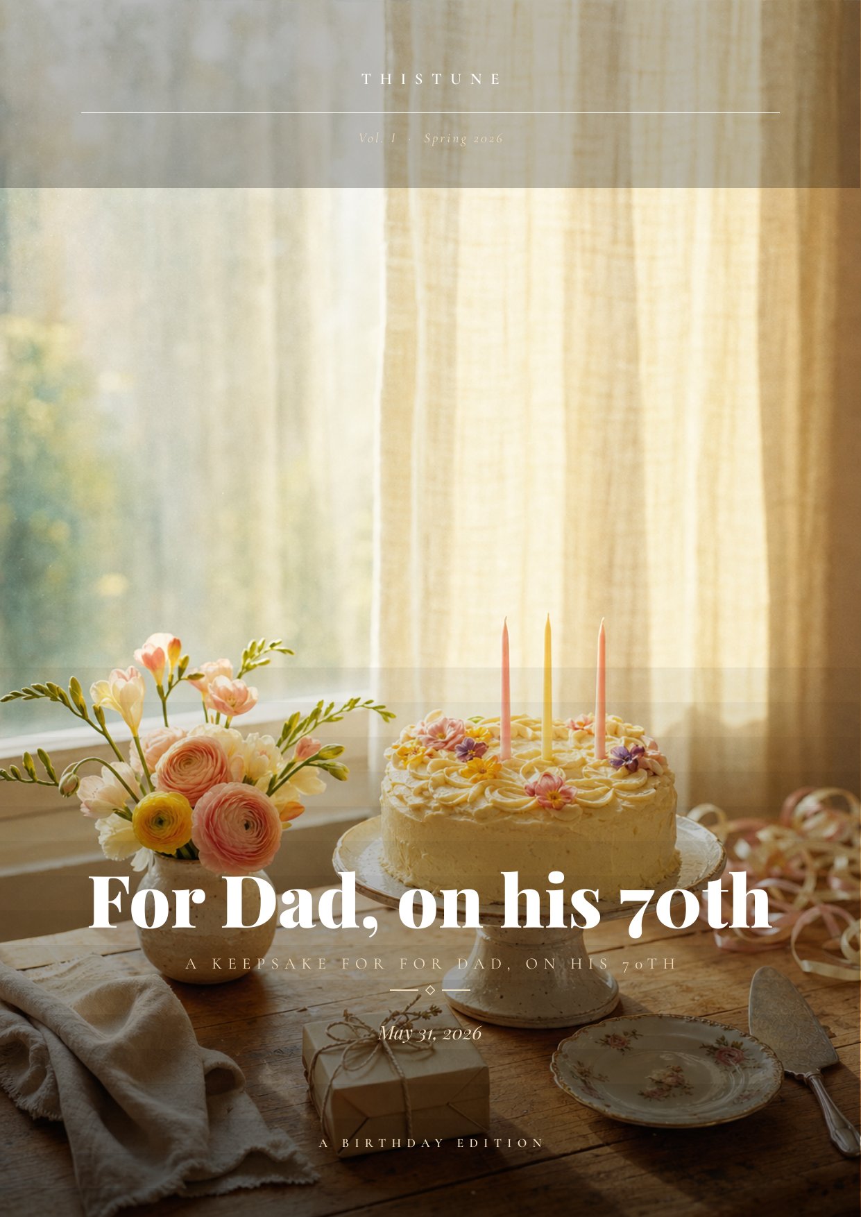 Birthday keepsake cover