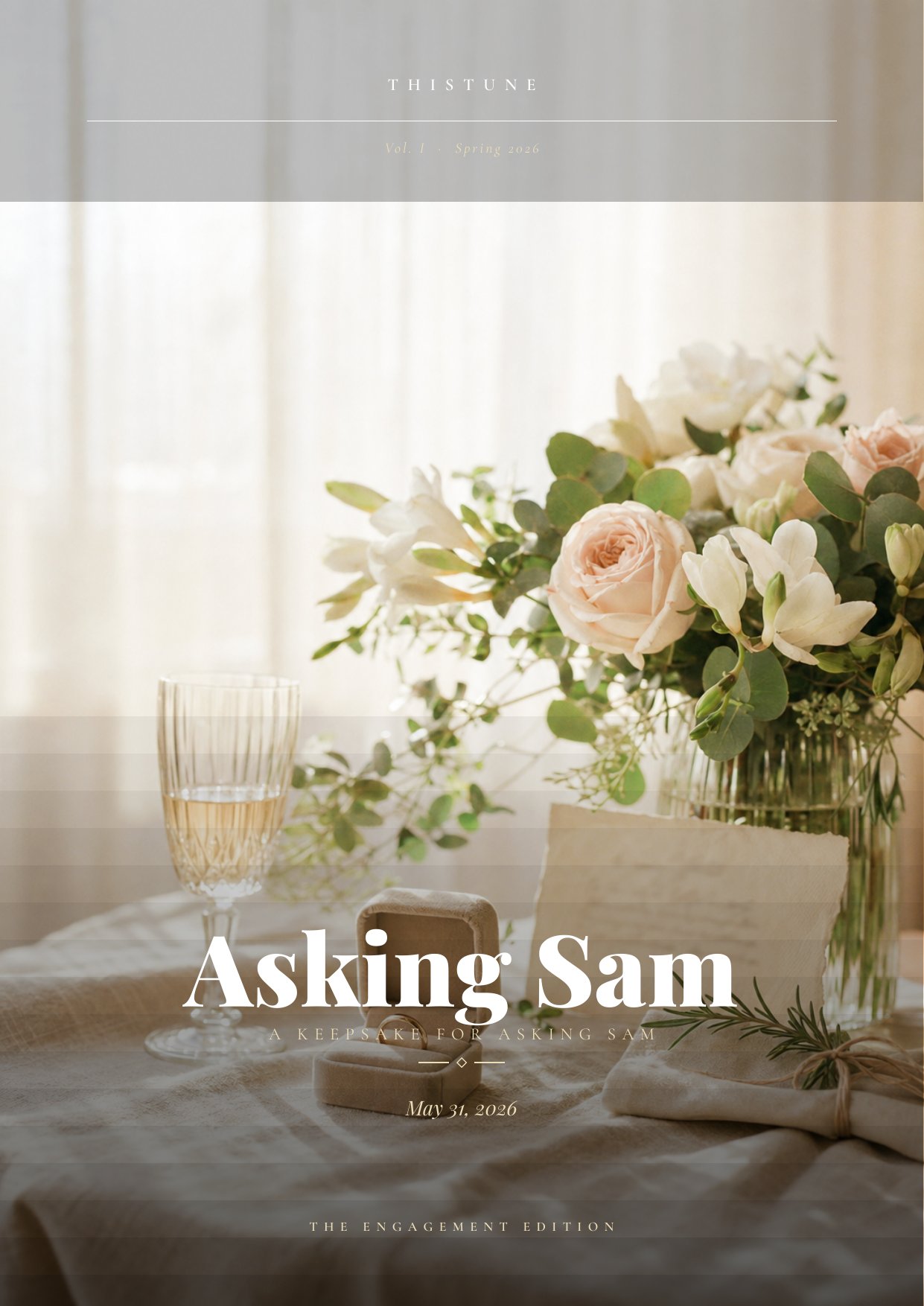Engagement keepsake cover