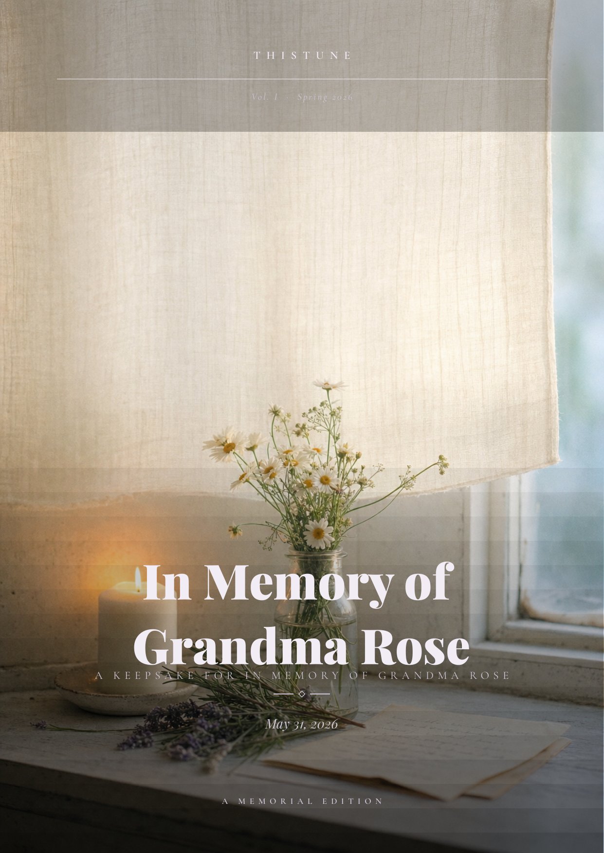 Memorial keepsake cover